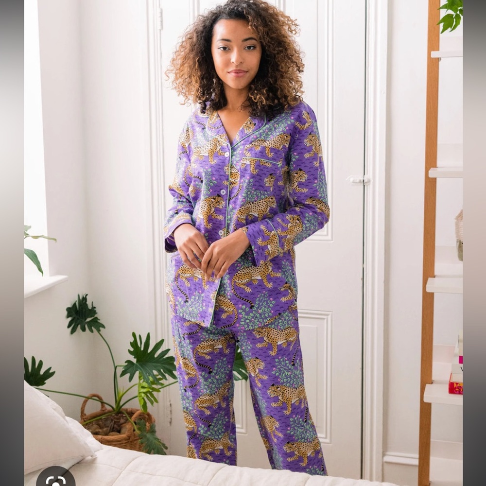 Printfresh 🐆 Bagheera Long Sleep Set in Purple 🐆Pre-owned sz Small